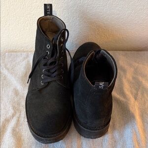All Saints Men's Black Suede Lace-Up Boots -